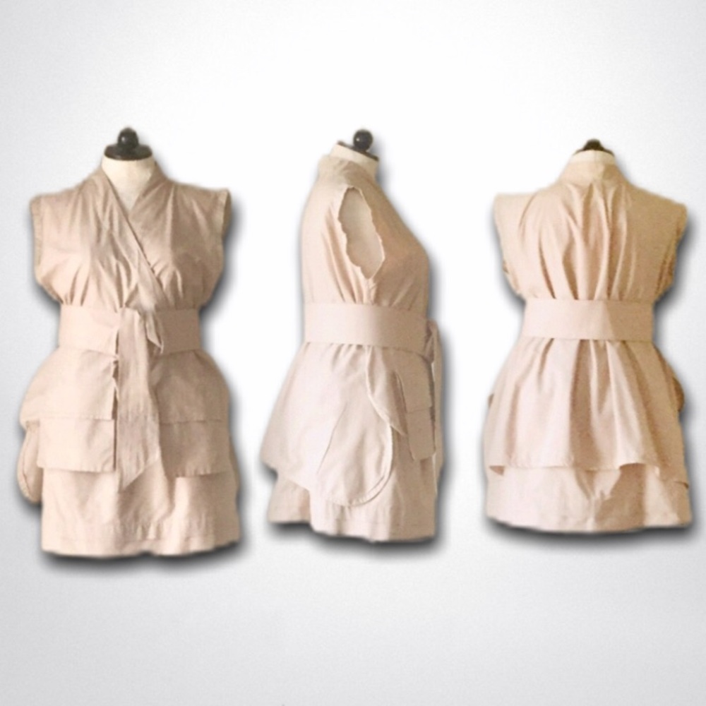 Handmade Designer . Safari wrap top/skirt Set